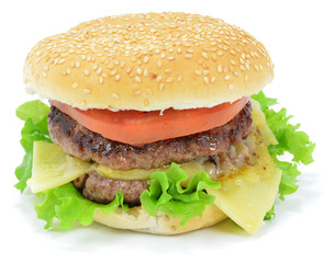 Isolated Double Cheese Burger