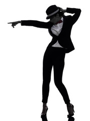 stylish woman dancer dancing silhouette