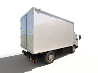 White commercial delivery truck