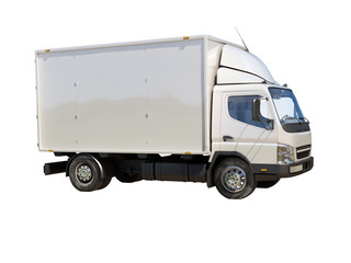 White commercial delivery truck