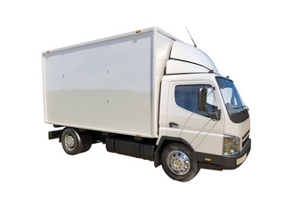 White commercial delivery truck