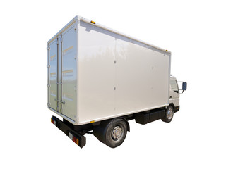 White commercial delivery truck