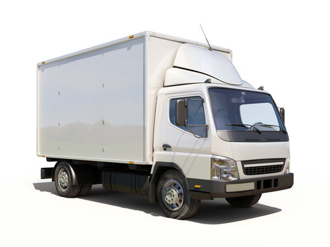 White commercial delivery truck