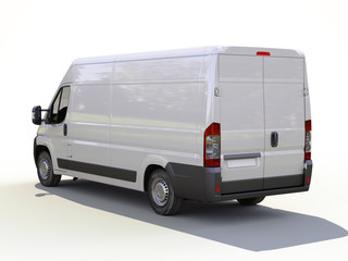 White commercial delivery van