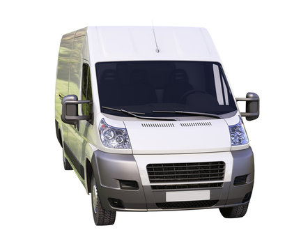 White commercial delivery van