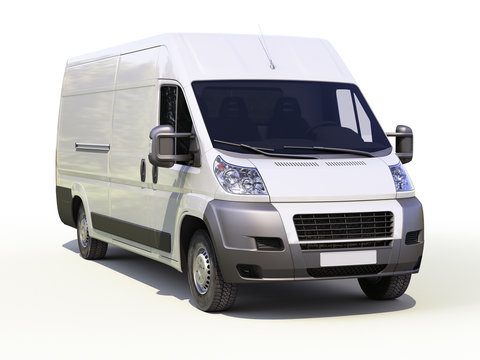White commercial delivery van