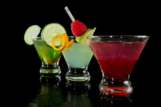 colorful fruity cocktails