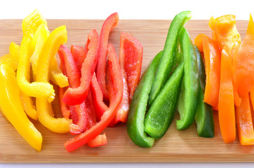 Sliced bell peppers