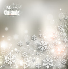 Elegant Christmas background with snowflakes and place for text.