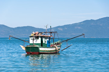 Fisherman Boat near Ilha Grande Island in Brazil