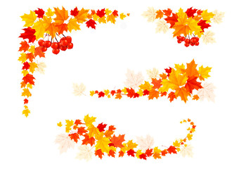 Autumn backgrounds with leaves. Vector illustration.