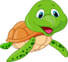 Naklejka premium Cute sea turtle cartoon