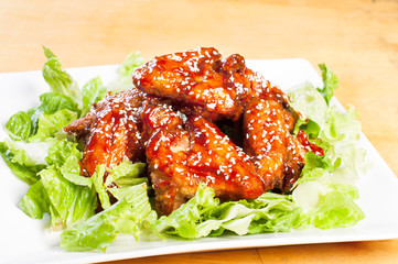 yangnam chicken, korean version of buffalo wings