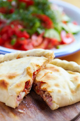 Opened calzone