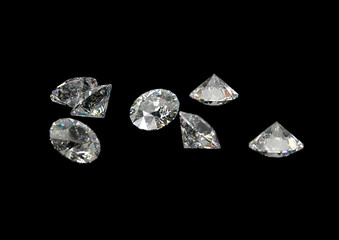 Fototapeta premium Diamonds on black surface