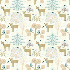 Winter forest. Christmas seamless pattern - 56731619