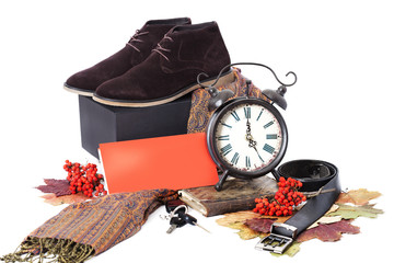 Black male shoes with clock