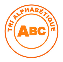 tri alphabétique sur bouton web rond orange
