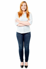 Fototapeta premium Confident young pretty trendy girl