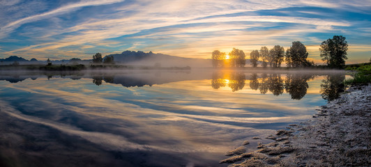 Panorama of River Reflection