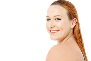 Fototapeta premium Smiling beautiful young spa woman
