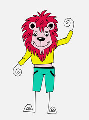 lion cartoon in Jaidee Family Style