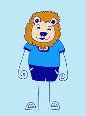 lion cartoon in Jaidee Family Style