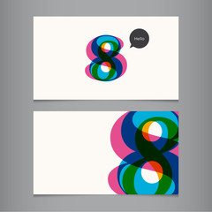 Business card template with number eight - 56734839