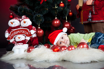 child with xmas decoration