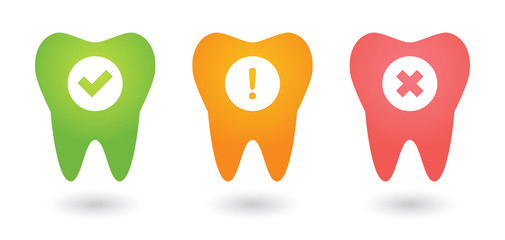 Teeth illustration with icons