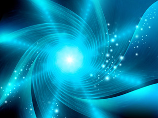 Fototapeta na wymiar Blue spiral vortex with stars
