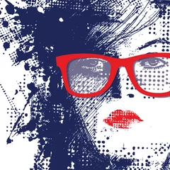 Acrylic prints Woman face Women in sunglasses