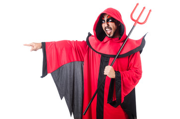 Man devil in red costume