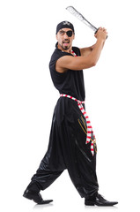 Man in pirate costume in halloween concept