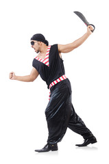 Man in pirate costume in halloween concept