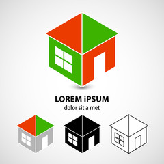 Vector two-tone home icon design element