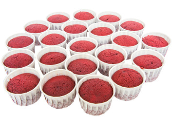 Red Velvet cupcakes without icing.