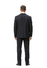 Obraz na płótnie Canvas Full-length backview portrait of businessman
