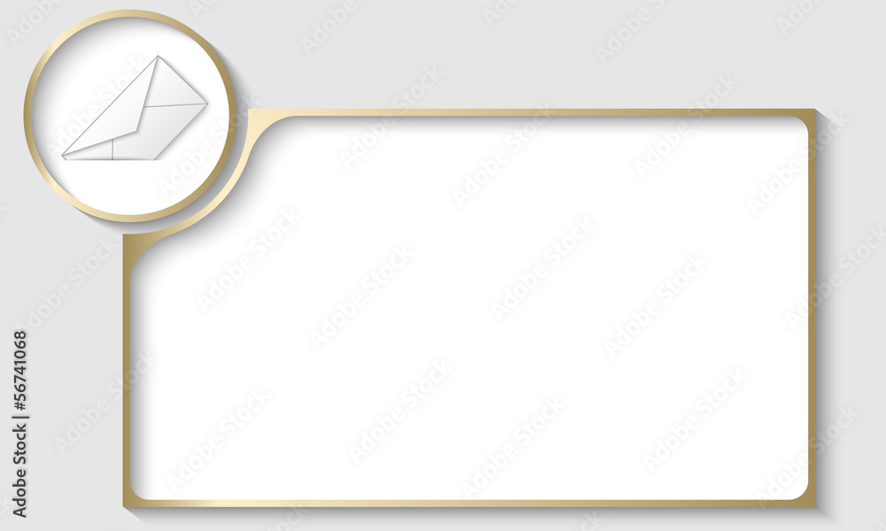 Poster golden text frame with envelope