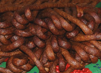 Fototapeta premium pork smoked sausages