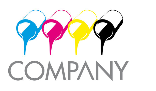 CMYK Printing Color Cans Logo