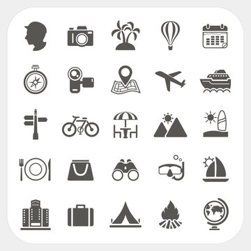 Travel and Vacation icons set