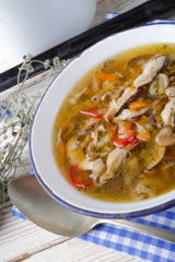 vegetarian parasol mushroom soup