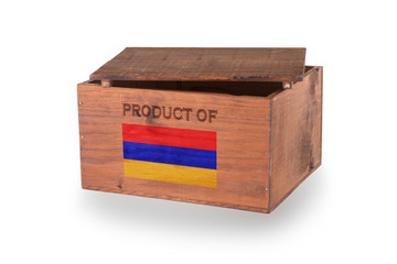 Wooden crate isolated on a white background