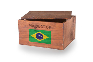 Wooden crate isolated on a white background