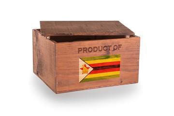 Wooden crate isolated on a white background