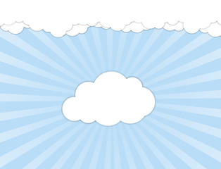 White clouds over blue sky