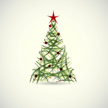 Abstract green christmas tree vector