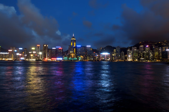 Hong Kong island by night