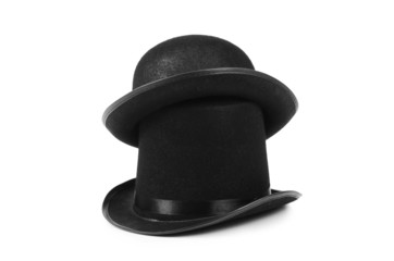 Black tophat top hat isolated on the white